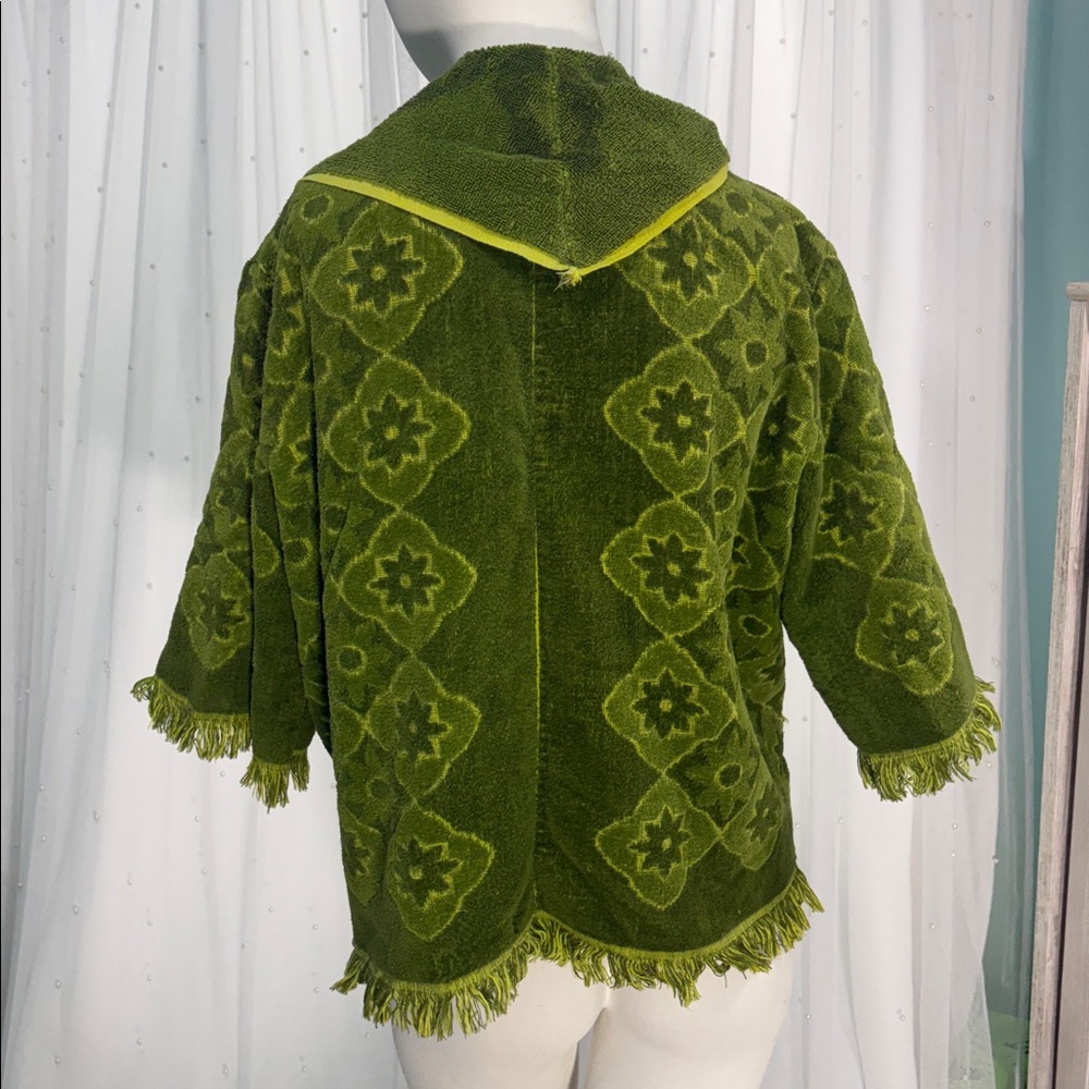 Vtg 70s handmade towel jacket/coverup